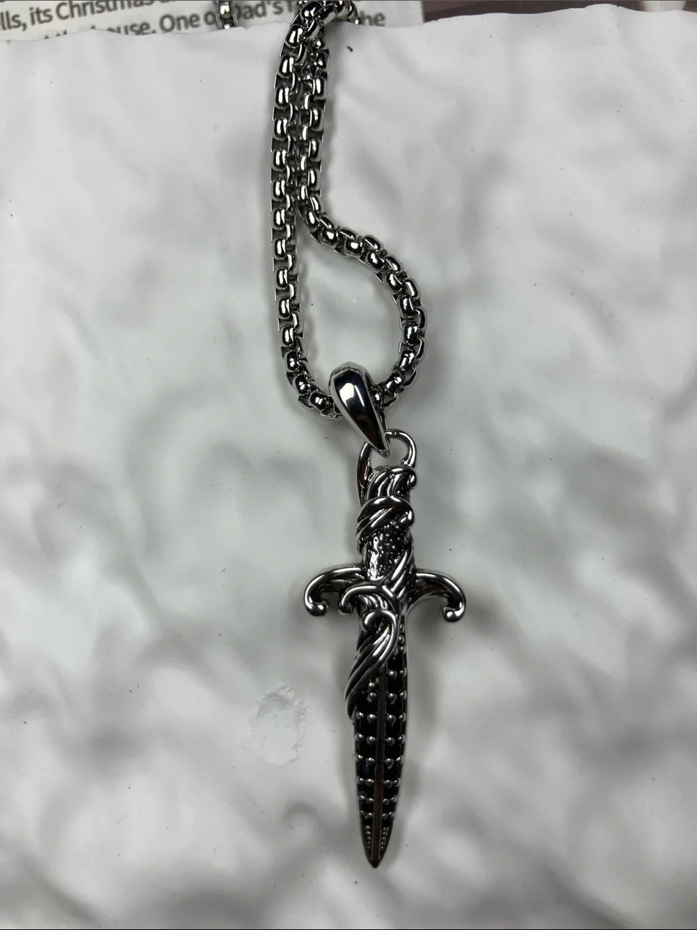 Men's Silver Cross Pendant Necklace - Silver Chain